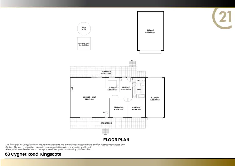 Floorplan of Homely house listing, 63 Cygnet Road, Kingscote SA 5223
