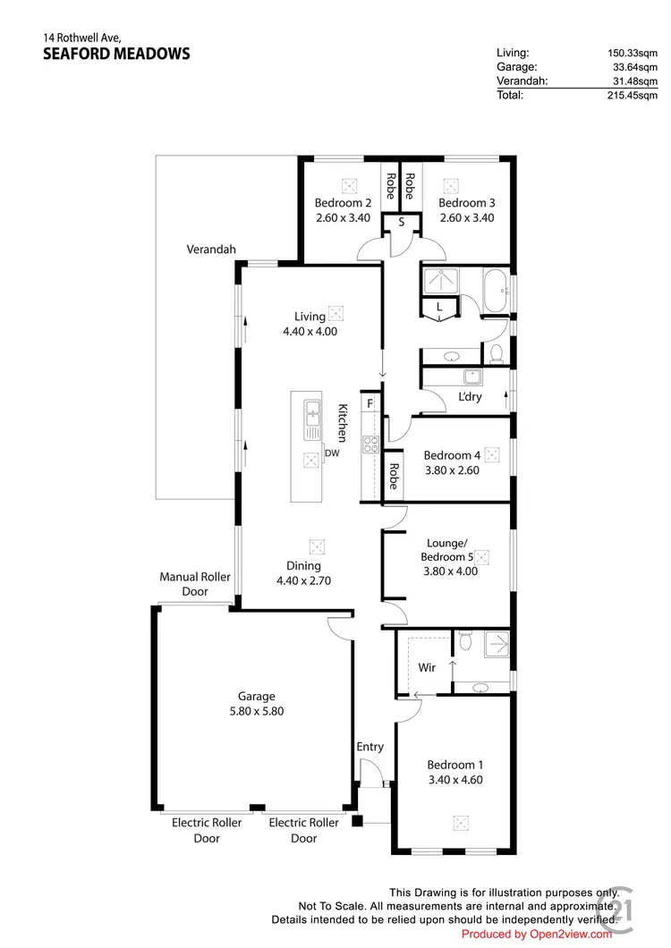 Floorplan of Homely house listing, 14 Rothwell Avenue, Seaford Meadows SA 5169