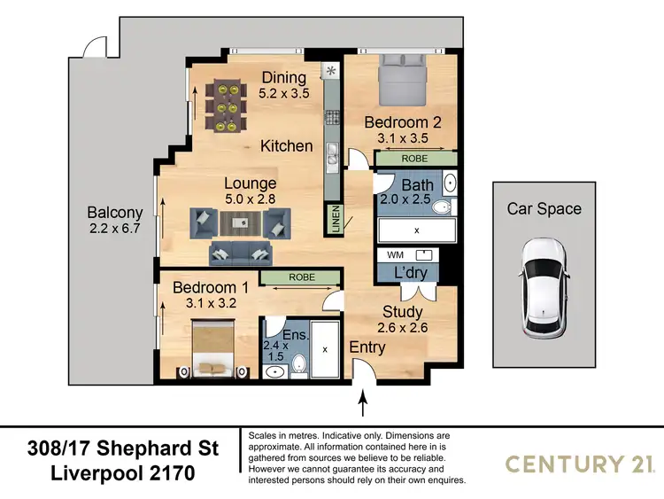Floorplan of Homely apartment listing, B308/17 Shepherd Street, Liverpool NSW 2170