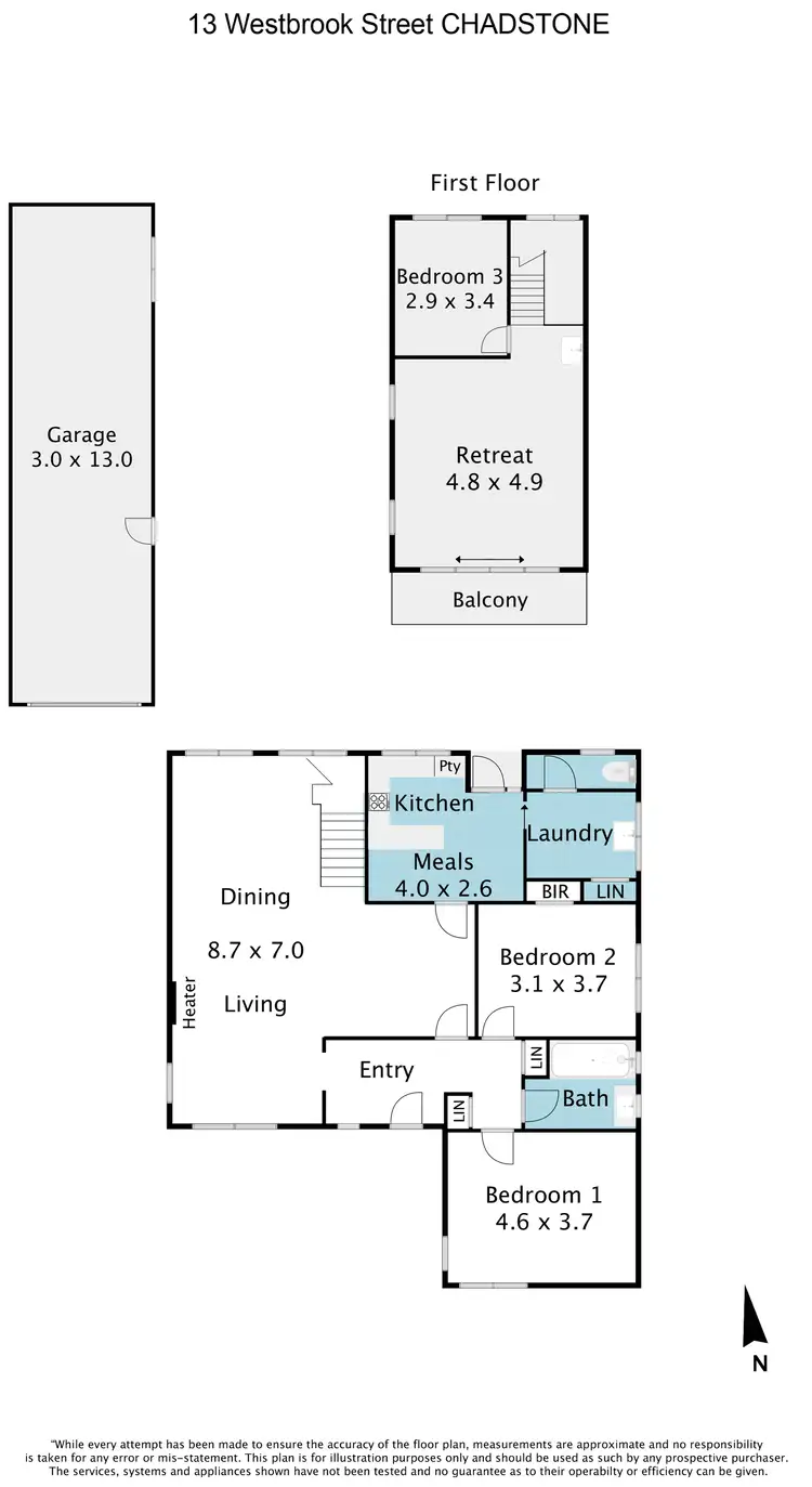 Floorplan of Homely house listing, 13 Westbrook Street, Chadstone VIC 3148