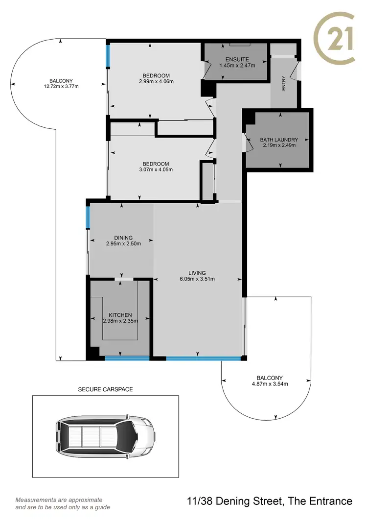 Floorplan of Homely unit listing, 11/38-44 Dening Street, The Entrance NSW 2261