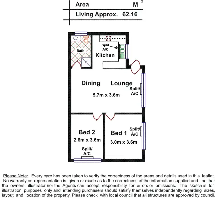Floorplan of Homely unit listing, 1/26 Neill Road, Cowandilla SA 5033