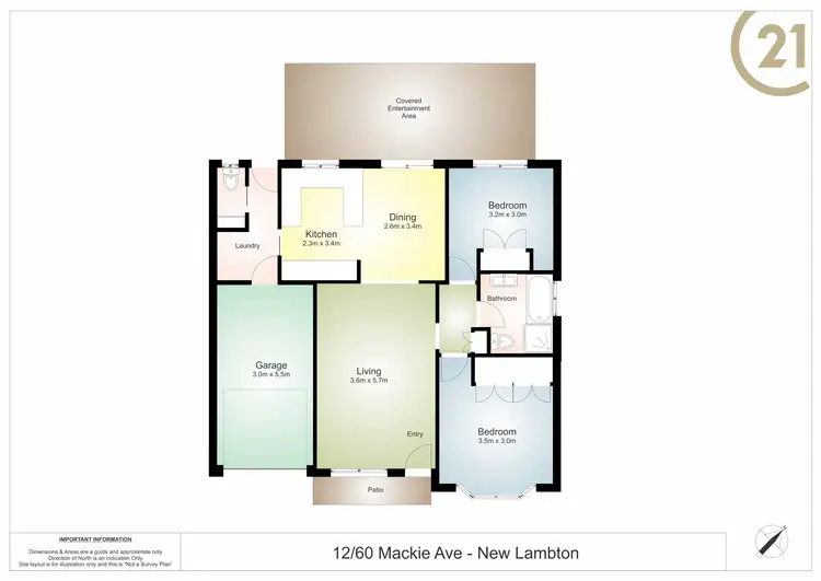 Floorplan of Homely villa listing, 12/60 Mackie Avenue, New Lambton NSW 2305