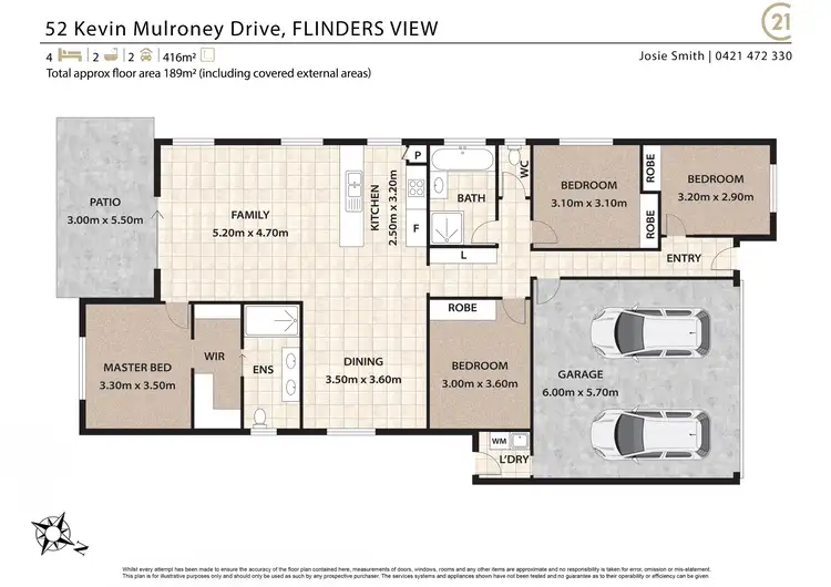Floorplan of Homely house listing, 52 Kevin Mulroney Drive, Flinders View QLD 4305