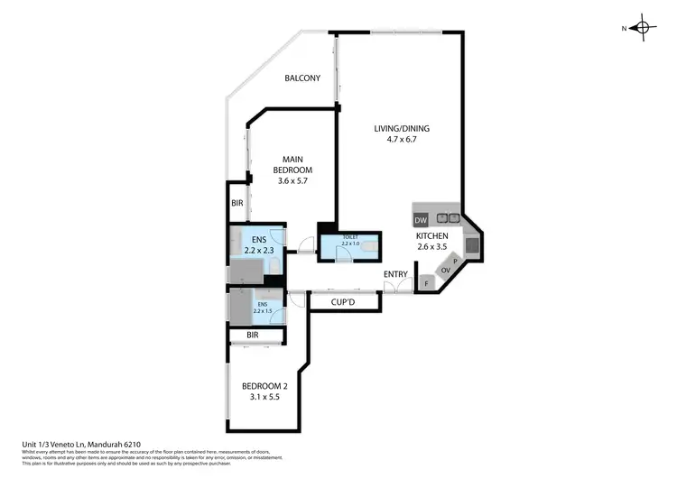 Floorplan of Homely apartment listing, 1/3 Veneto Lane, Mandurah WA 6210