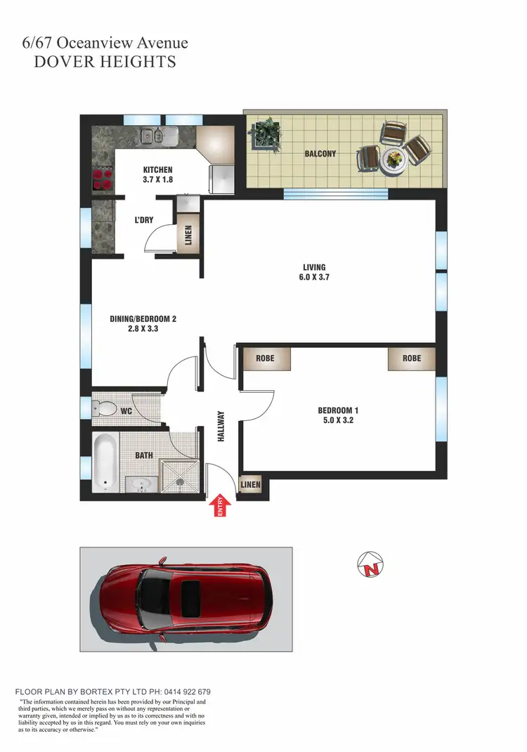Floorplan of Homely apartment listing, 6/67 Oceanview Avenue, Dover Heights NSW 2030