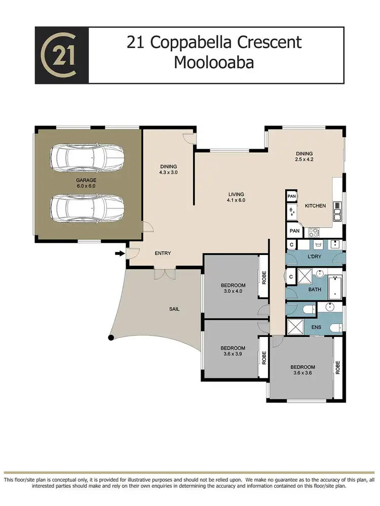 Floorplan of Homely house listing, 21 Coppabella Crescent, Mooloolaba QLD 4557
