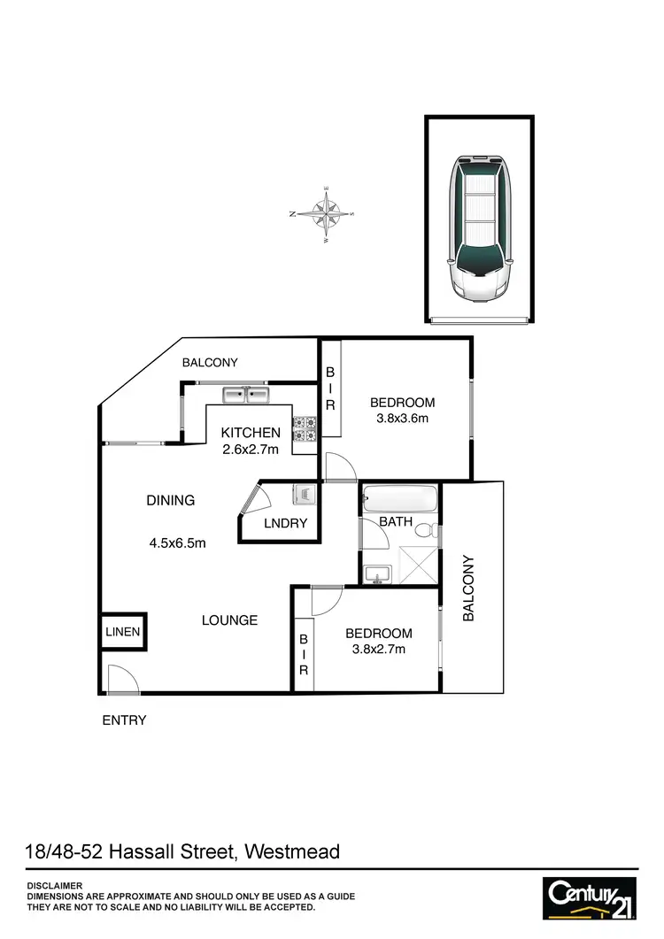 Floorplan of Homely apartment listing, 18/48-52 Hassall Street, Westmead NSW 2145