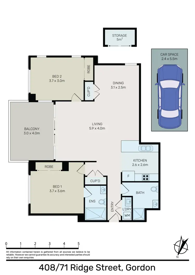 Floorplan of Homely apartment listing, 408/71 Ridge Street, Gordon NSW 2072