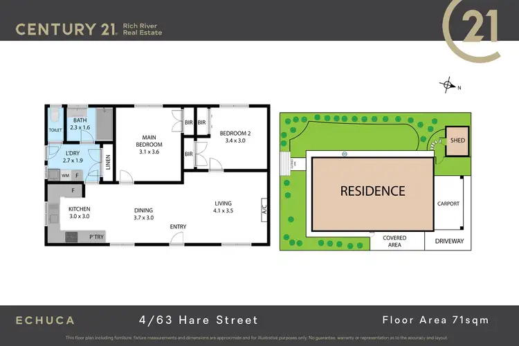 Floorplan of Homely unit listing, 4/63 Hare Street, Echuca VIC 3564