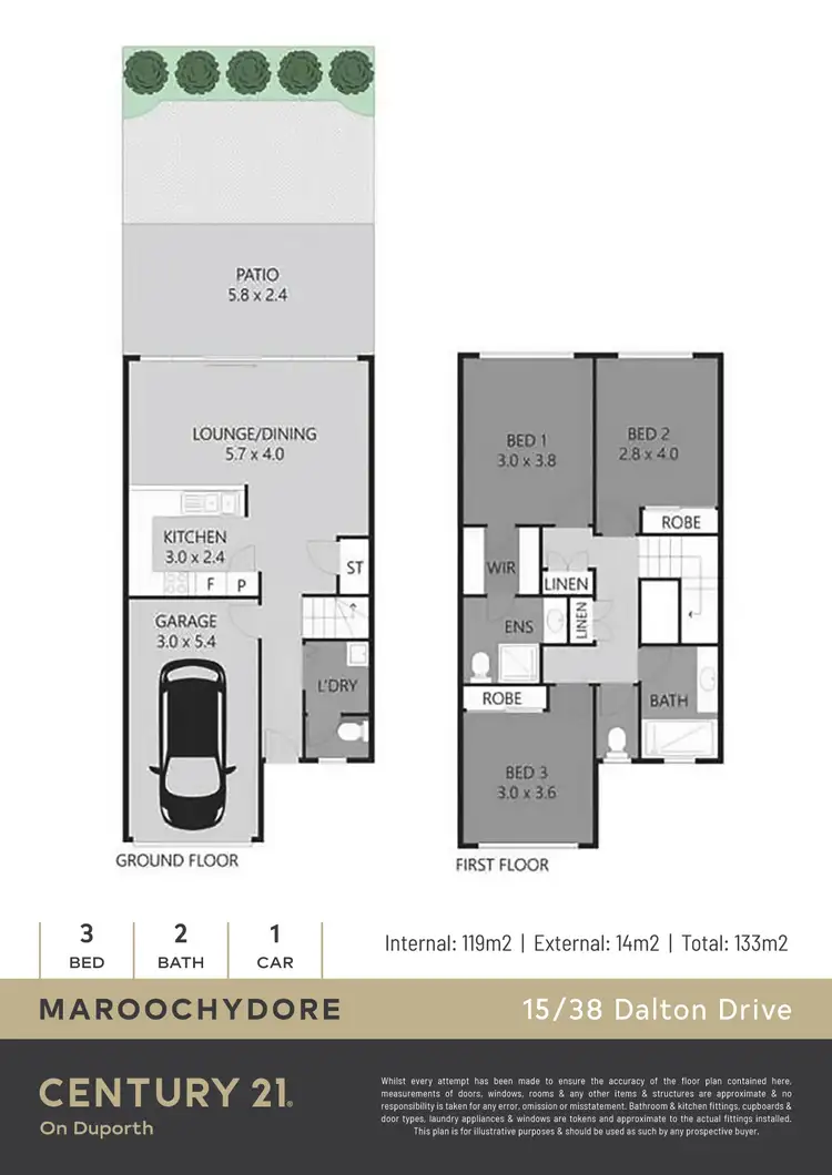 Floorplan of Homely townhouse listing, 15/38 Dalton Drive, Maroochydore QLD 4558