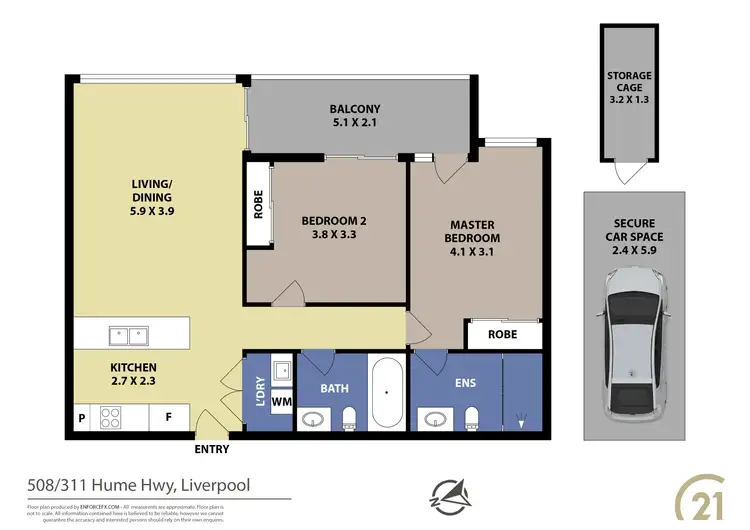 Floorplan of Homely unit listing, 508/311 Hume Highway, Liverpool NSW 2170