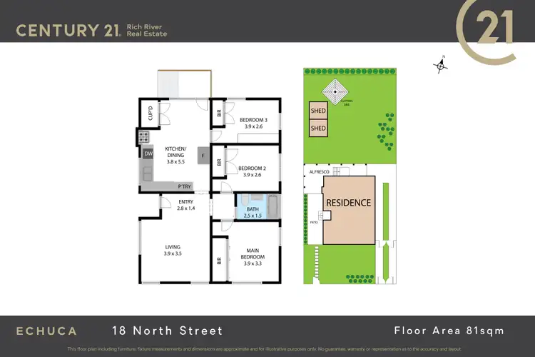 Floorplan of Homely house listing, 18 North Street, Echuca VIC 3564
