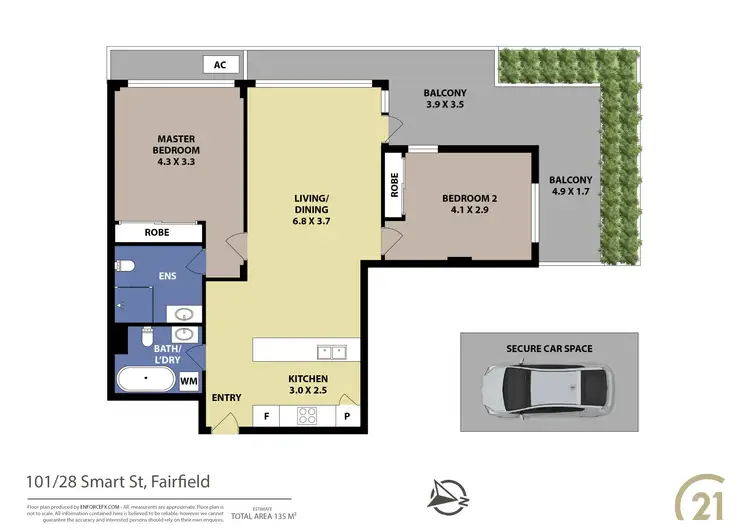 Floorplan of Homely unit listing, 101/28 Smart Street, Fairfield NSW 2165
