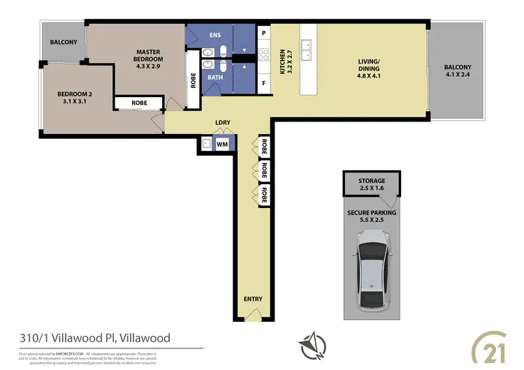 Floorplan of Homely unit listing, 310/1 Villawood Place, Villawood NSW 2163