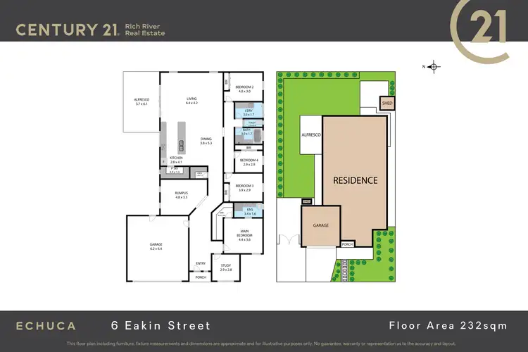 Floorplan of Homely house listing, 6 Eakin Street, Echuca VIC 3564