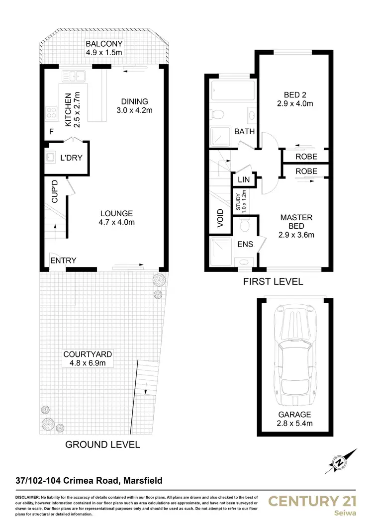 Floorplan of Homely townhouse listing, 37/102-104 Crimea Road, Marsfield NSW 2122