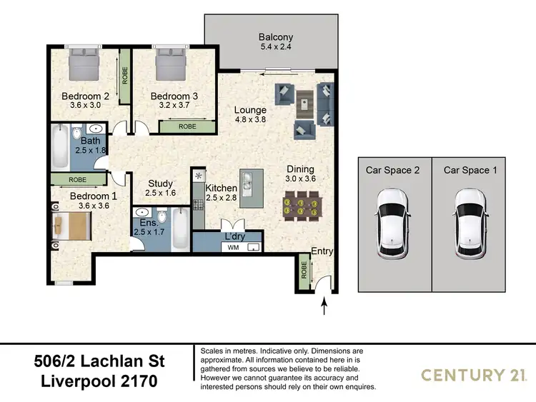 Floorplan of Homely apartment listing, 506/2 Lachlan Street, Liverpool NSW 2170