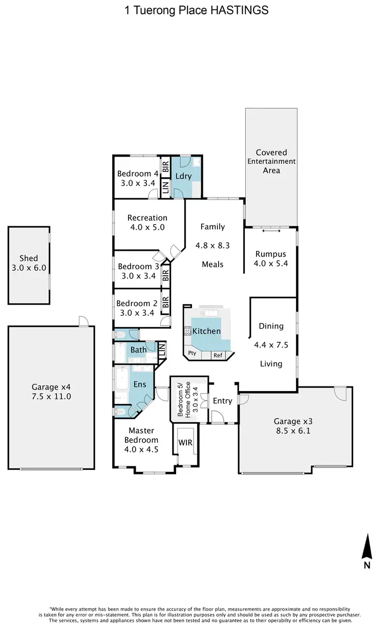 Floorplan of Homely house listing, 1 Tuerong Place, Hastings VIC 3915