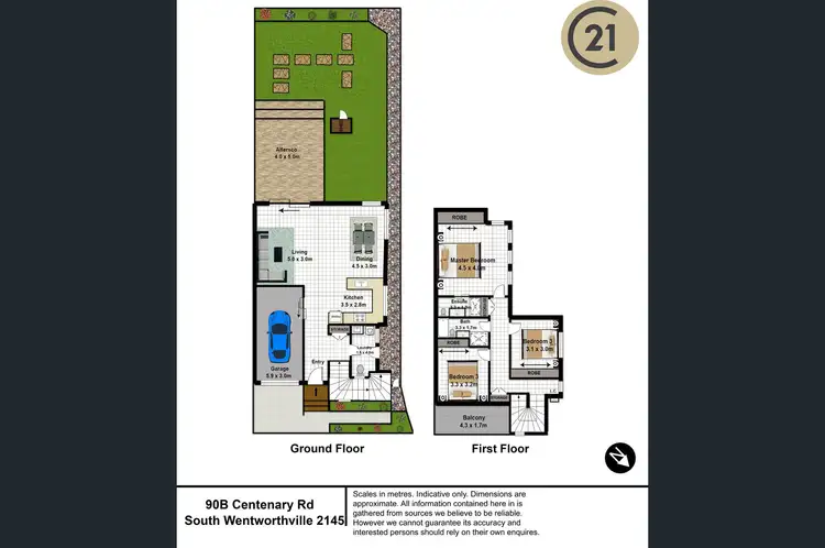 Floorplan of Homely semi-detached listing, 90B Centenary Road, South Wentworthville NSW 2145