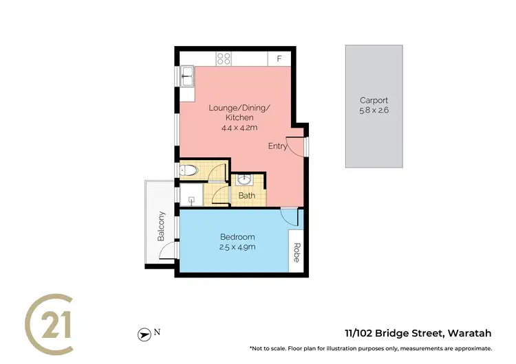 Floorplan of Homely unit listing, 11/102 Bridge Street, Waratah NSW 2298