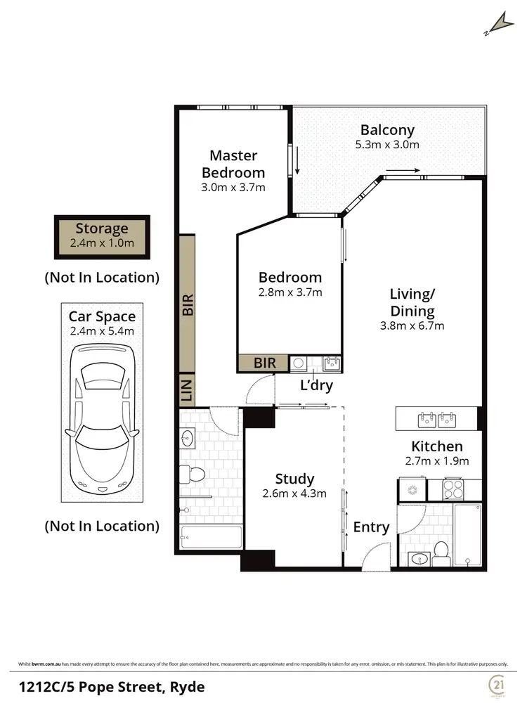 Floorplan of Homely apartment listing, 1212C/5 Pope Street, Ryde NSW 2112