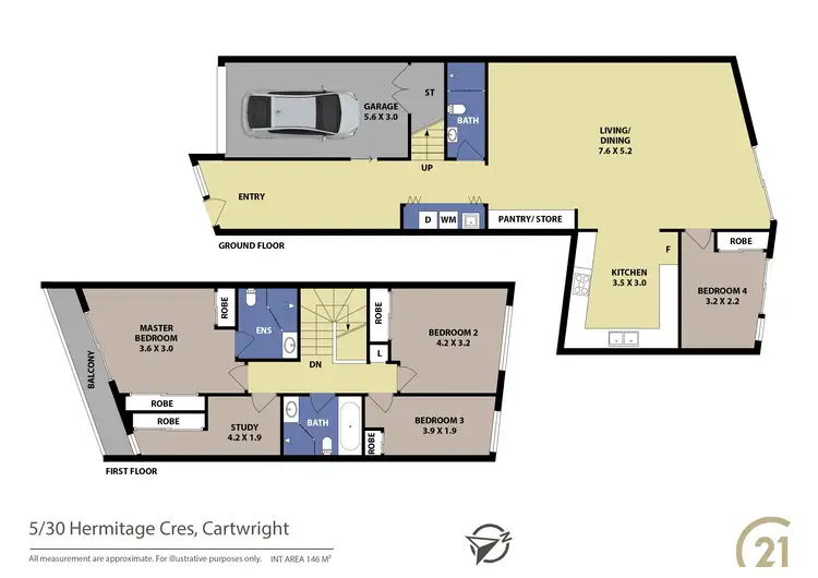 Floorplan of Homely townhouse listing, 5/30 Hermitage Crescent, Cartwright NSW 2168