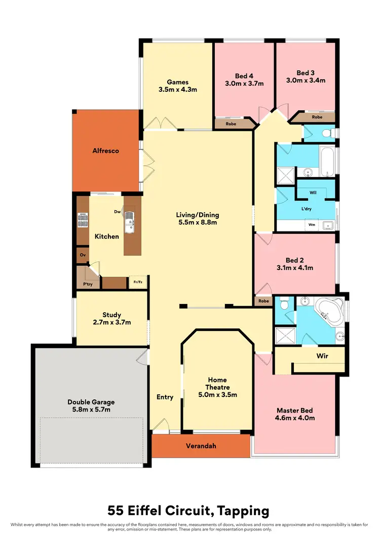 Floorplan of Homely house listing, 55 Eiffel Circuit, Tapping WA 6065