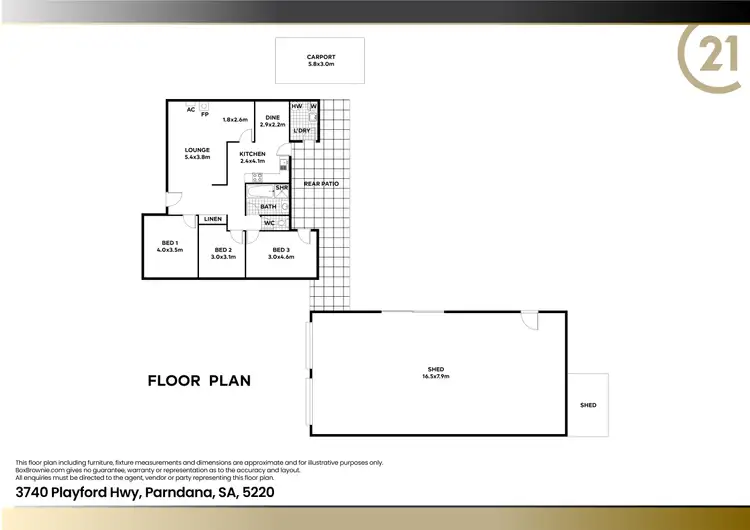 Floorplan of Homely house listing, 3740 Playford Highway, Parndana SA 5220