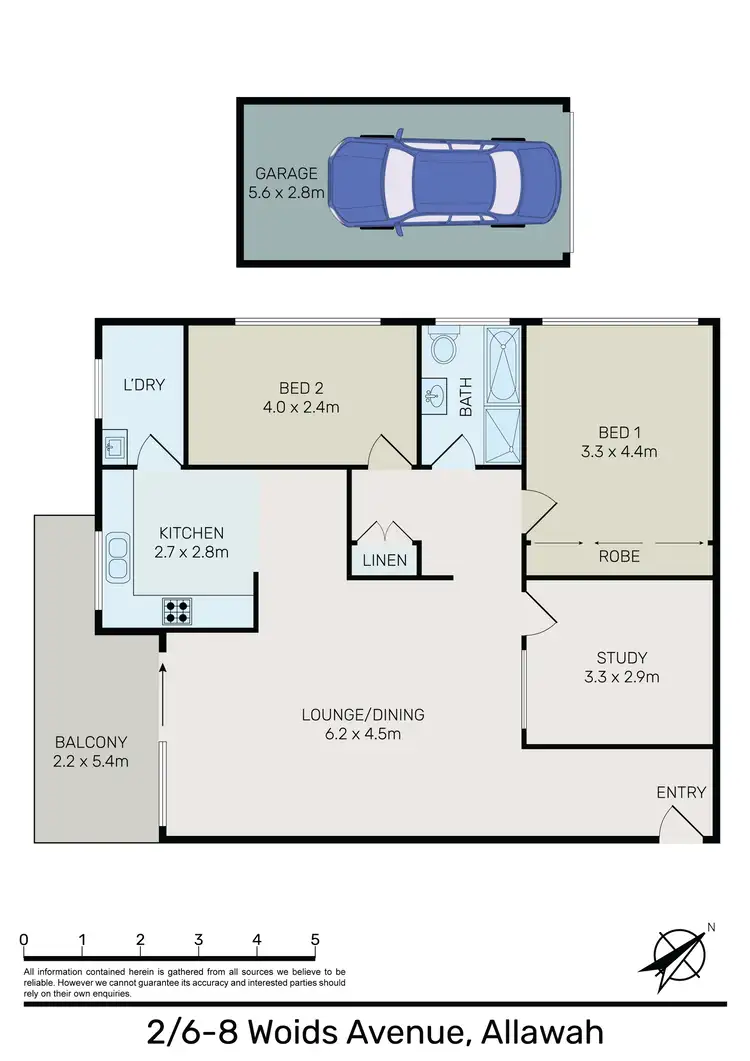 Floorplan of Homely unit listing, 2/6 Woids Avenue, Hurstville NSW 2220