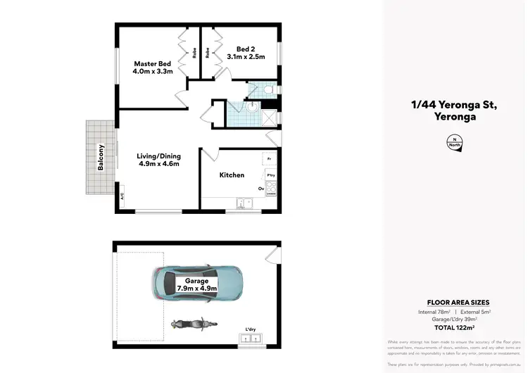 Floorplan of Homely unit listing, 1/44 Yeronga Street, Yeronga QLD 4104