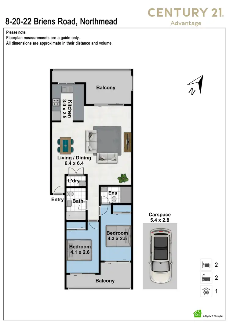 Floorplan of Homely apartment listing, 8/20-22 Briens Road, Northmead NSW 2152