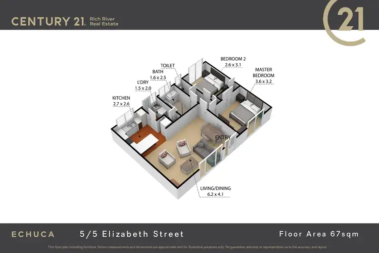 Floorplan of Homely unit listing, 5/5 Elizabeth Street, Echuca VIC 3564