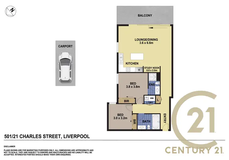 Floorplan of Homely apartment listing, 501/21 Charles Street, Liverpool NSW 2170
