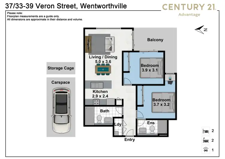Floorplan of Homely apartment listing, 37/33-39 Veron Street, Wentworthville NSW 2145