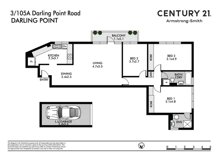 Floorplan of Homely apartment listing, 3/105A Darling Point Road, Darling Point NSW 2027