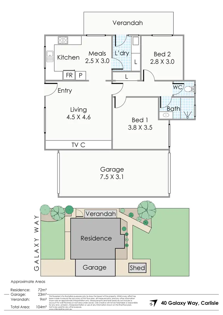 Floorplan of Homely house listing, 40 Galaxy Way, Carlisle WA 6101