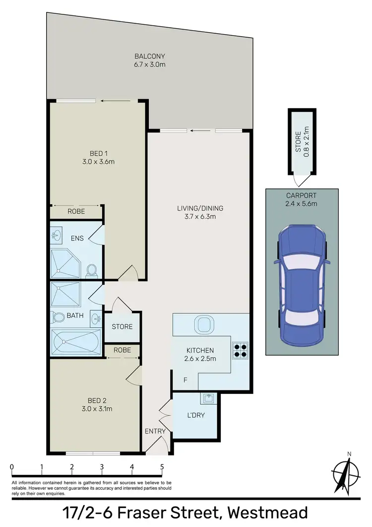 Floorplan of Homely apartment listing, 17/2-6 Fraser Street, Westmead NSW 2145