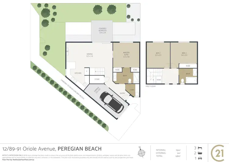 Floorplan of Homely unit listing, 12/89-91 Oriole Avenue, Peregian Beach QLD 4573