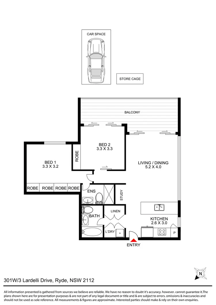 Floorplan of Homely apartment listing, 301w/3 Lardelli Drive, Ryde NSW 2112