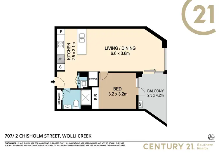 Floorplan of Homely apartment listing, 707/2 Chisholm Street, Wolli Creek NSW 2205
