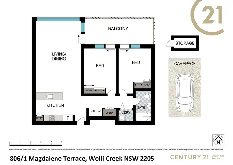 Floorplan of Homely apartment listing, 806/1 Magdalene Terrace, Wolli Creek NSW 2205