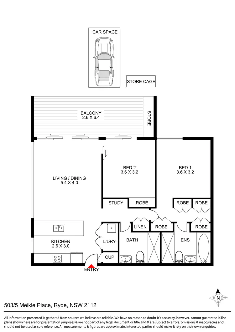 Floorplan of Homely apartment listing, 503/5 Meikle Place, Ryde NSW 2112