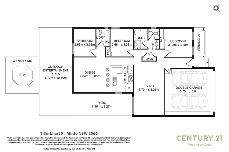 Floorplan of Homely house listing, 1 Burkhart Place, Minto NSW 2566