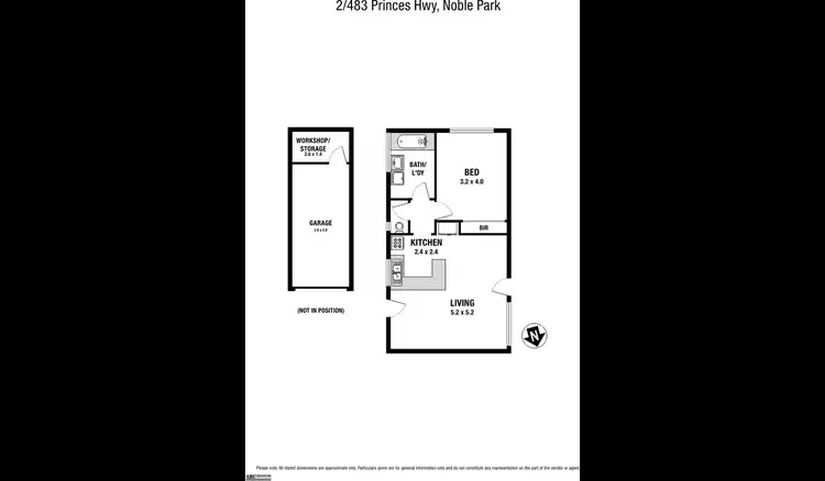 Floorplan of Homely unit listing, 2/483 Princes Highway, Noble Park VIC 3174