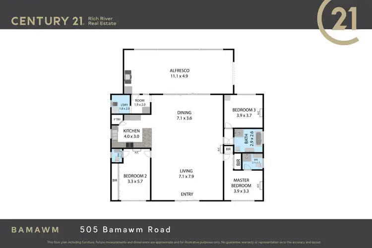 Floorplan of Homely house listing, 505 Bamawm Road, Echuca VIC 3564
