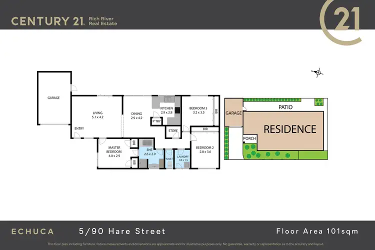 Floorplan of Homely unit listing, 5/90 Hare Street, Echuca VIC 3564