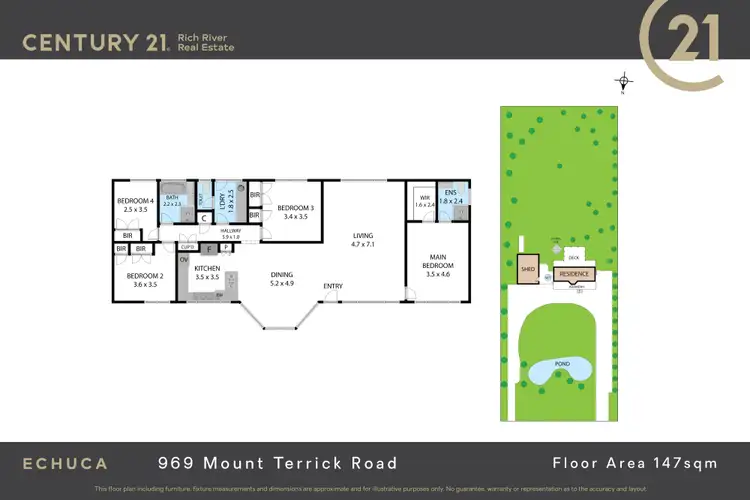 Floorplan of Homely house listing, 969 Mount Terrick Road, Echuca VIC 3564