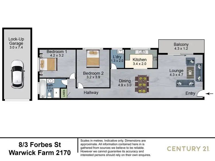 Floorplan of Homely unit listing, 8/3 Forbes Street, Warwick Farm NSW 2170