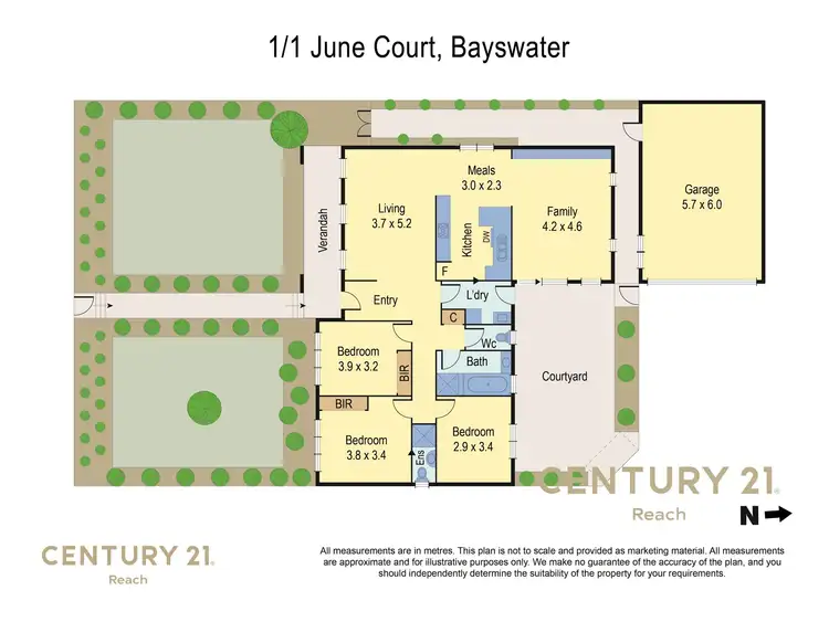 Floorplan of Homely townhouse listing, 1/1 June Court, Bayswater VIC 3153